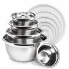 Stainless Steel Nested Mixing Bowls with White Lids (Set of 5) by LEXI HOME