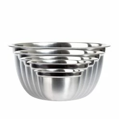 Stainless Steel Nested German Mixing Bowls (Set of 5) by LEXI HOME -Cheap Bakeware Store stainless steel satin finish mixing bowls lb5427 1f 1000