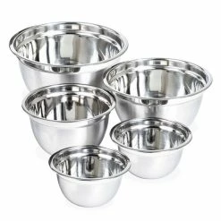 Stainless Steel Nested German Mixing Bowls (Set of 5) by LEXI HOME -Cheap Bakeware Store stainless steel satin finish mixing bowls lb5427 4f 1000