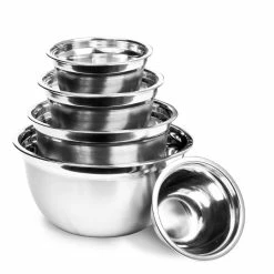 Stainless Steel Nested German Mixing Bowls (Set of 5) by LEXI HOME