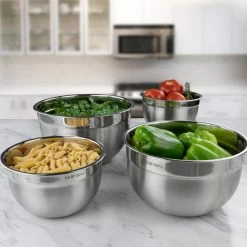Stainless Steel Mixing Bowl for Tossing Salads and Meal Prep (Set of 4) by Spectrum -Cheap Bakeware Store stainless steel spectrum mixing bowls 19035 078 4f 1000