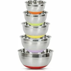 5-Piece Large Stainless Steel Mixing Bowls Set by THE CLEAN STORE