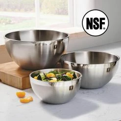 Gourmet 3-Piece Double Wall Stainless Steel Mixing Bowls by Tramontina -Cheap Bakeware Store stainless steel tramontina mixing bowls 80202 008ds 44 1000