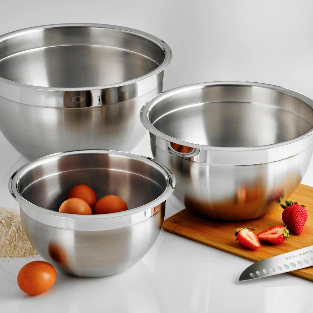 Gourmet 3-Piece Stainless Steel Mixing Bowls by Tramontina 2 Gourmet 3-Piece Stainless Steel Mixing Bowls by Tramontina - Image 2