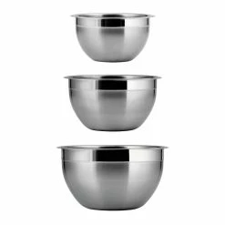 Gourmet 3-Piece Stainless Steel Mixing Bowls by Tramontina 12 Gourmet 3-Piece Stainless Steel Mixing Bowls by Tramontina -Cheap Bakeware Store stainless steel tramontina mixing bowls 80202 202ds fa 1000