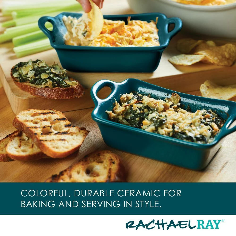 Ceramics 2-Piece, Teal, Bakeware Set by Rachael Ray 5 Ceramics 2-Piece, Teal, Bakeware Set by Rachael Ray - Image 5