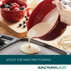 2-Piece Ceramic Red Mixing Bowl Set by Rachael Ray -Cheap Bakeware Store teal rachael ray mixing bowls 48419 44 1000