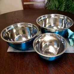 Rosamond 3-Piece Stainless Steel Mixing Bowl Set by Oster -Cheap Bakeware Store turquoise brushed finish oster mixing bowls 985101186m 4f 1000