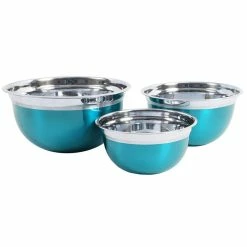 Rosamond 3-Piece Stainless Steel Mixing Bowl Set by Oster