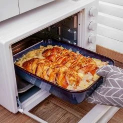 Capri 1-Piece Rectangular Glaze Stoneware Starry Blue Oven Dish Set by vancasso -Cheap Bakeware Store vancasso baking sheets vc capri a01 44 1000