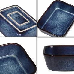 Capri 1-Piece Rectangular Glaze Stoneware Starry Blue Oven Dish Set by vancasso -Cheap Bakeware Store vancasso baking sheets vc capri a01 4f 1000