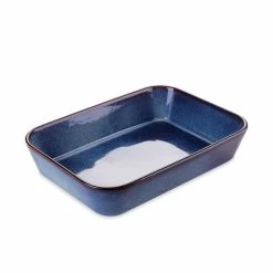 Capri 1-Piece Rectangular Glaze Stoneware Starry Blue Oven Dish Set by vancasso