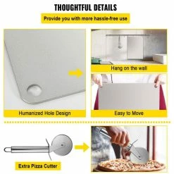 Pizza Stone 14.2 in. x 20 in. x 0.2 in. Steel Pizza Plate 20x Higher Conductivity Pizza Pan for Indoor & Outdoor, Silver by VEVOR -Cheap Bakeware Store vevor pizza pans psgb3651cm5mmo8gmv0 44 1000