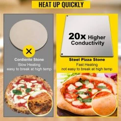 Steel Pizza Plate 14 in. x 14 in. x 0.4 in. High-Performance Square Pizza Pan with Wheel Cutter for Grill, Silver by VEVOR -Cheap Bakeware Store vevor pizza pans psgbbzk3636cm7k4kv0 44 1000