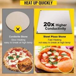 Pizza Steel Baking Stone 16 in. x 14 in. x 0.2 in. High-Performance Rectangle Steel Pizza Pan for Oven Cooking, Silver by VEVOR -Cheap Bakeware Store vevor pizza pans psgbjck4136cmyz21v0 44 1000