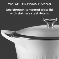 5.5 Qt. Cast Aluminum White Dutch Oven with Lid by Corningware -Cheap Bakeware Store white corningware baking dishes 1143420 c3 1000