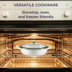 4 Qt. Cast Aluminum White Braiser with Lid by Corningware -Cheap Bakeware Store white corningware baking dishes 1143454 44 1000