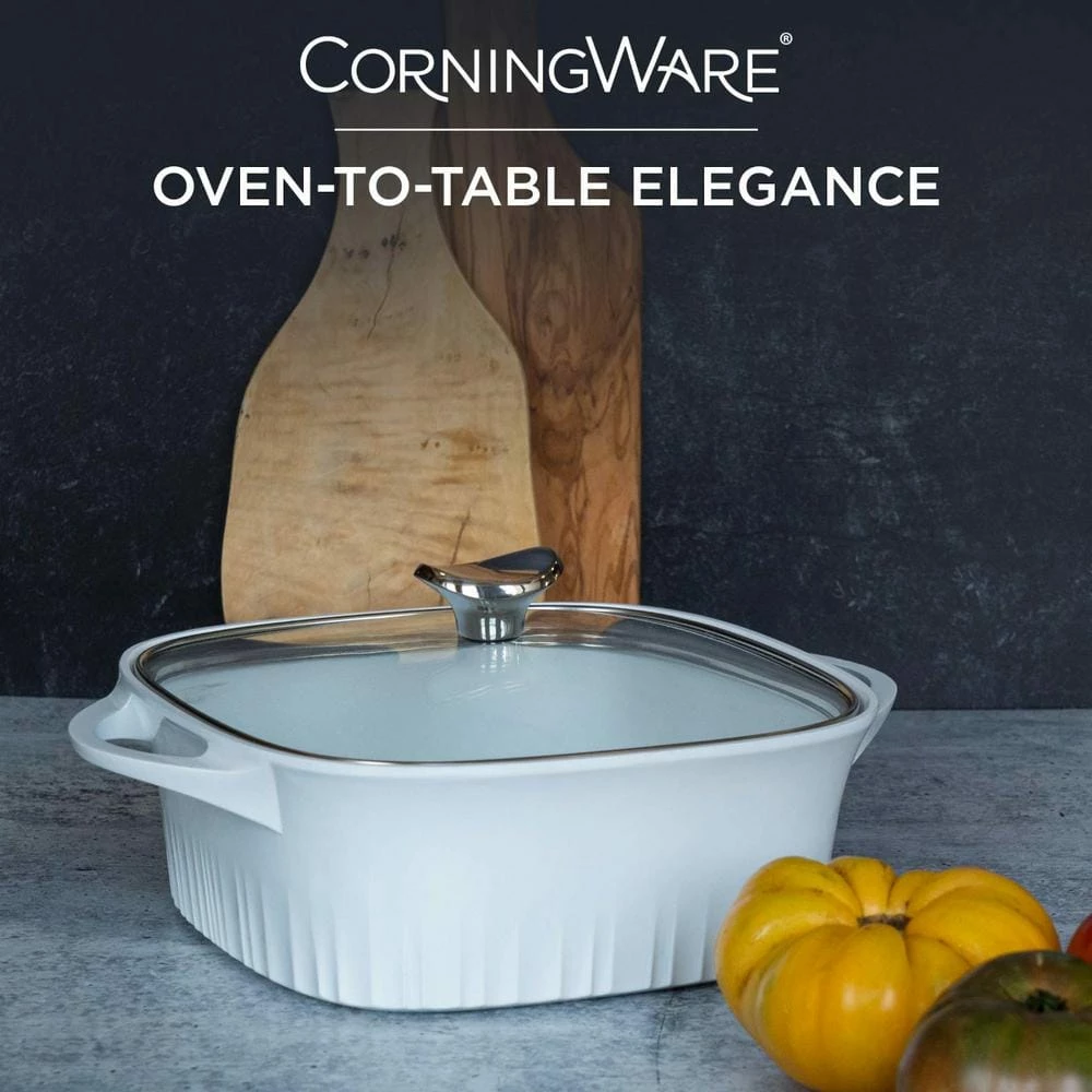 3.2 qt. White Cast Aluminum Roaster with Lid by Corningware 2 3.2 qt. White Cast Aluminum Roaster with Lid by Corningware - Image 2