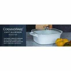 3.2 qt. White Cast Aluminum Roaster with Lid by Corningware 15 3.2 qt. White Cast Aluminum Roaster with Lid by Corningware -Cheap Bakeware Store white corningware baking dishes 1143456 1f 1000