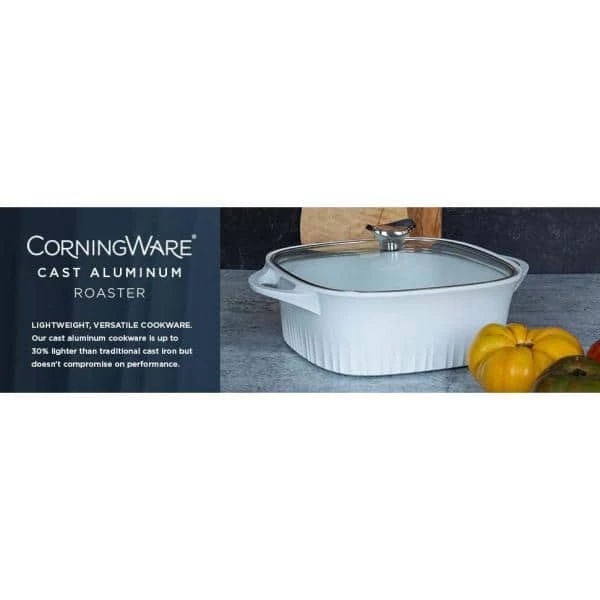 3.2 qt. White Cast Aluminum Roaster with Lid by Corningware 6 3.2 qt. White Cast Aluminum Roaster with Lid by Corningware - Image 6