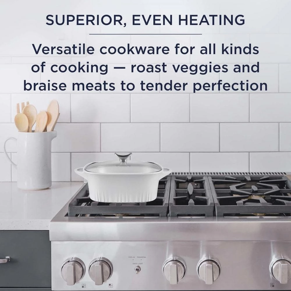 3.2 qt. White Cast Aluminum Roaster with Lid by Corningware 7 3.2 qt. White Cast Aluminum Roaster with Lid by Corningware - Image 7