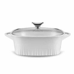3.2 qt. White Cast Aluminum Roaster with Lid by Corningware