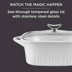 3.2 qt. White Cast Aluminum Roaster with Lid by Corningware 12 3.2 qt. White Cast Aluminum Roaster with Lid by Corningware -Cheap Bakeware Store white corningware baking dishes 1143456 66 1000