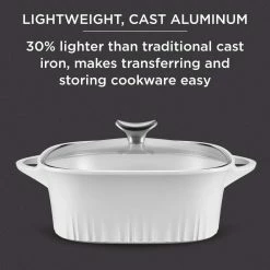 3.2 qt. White Cast Aluminum Roaster with Lid by Corningware 18 3.2 qt. White Cast Aluminum Roaster with Lid by Corningware -Cheap Bakeware Store white corningware baking dishes 1143456 76 1000