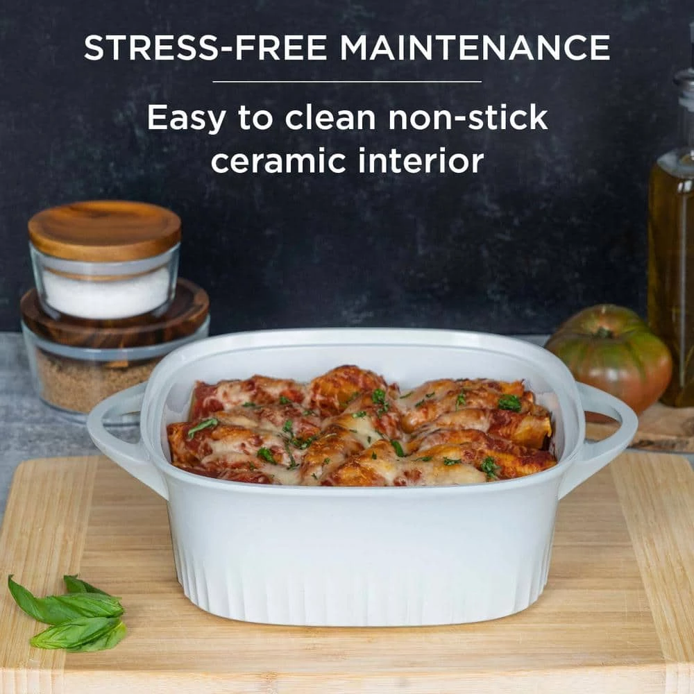 3.2 qt. White Cast Aluminum Roaster with Lid by Corningware 8 3.2 qt. White Cast Aluminum Roaster with Lid by Corningware - Image 8