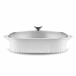 9 in. x 13 in. White Cast Aluminum Baker with Lid by Corningware