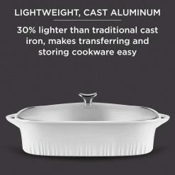 9 in. x 13 in. White Cast Aluminum Baker with Lid by Corningware -Cheap Bakeware Store white corningware baking dishes 1143458 76 1000