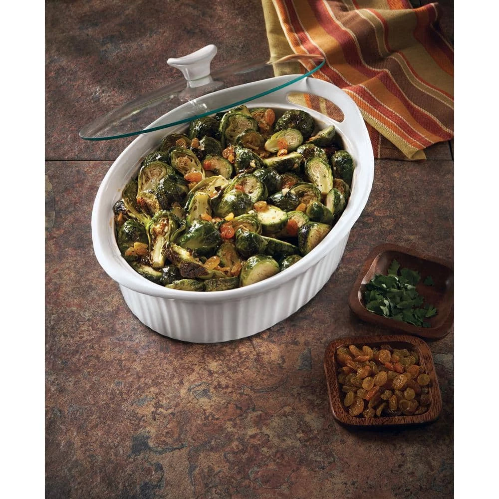 French White 2.5-Qt Oval Ceramic Casserole Dish with Glass Cover by Corningware 6 French White 2.5-Qt Oval Ceramic Casserole Dish with Glass Cover by Corningware - Image 6