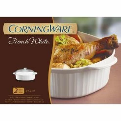 French White 4-Qt Oval Ceramic Casserole Dish with Glass Cover by Corningware -Cheap Bakeware Store white corningware casserole dishes 6002278 4f 1000