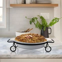 Gracious Dining Stoneware Bakeware with Metal Rack by GIBSON elite -Cheap Bakeware Store white gibson elite baking dishes 985112671m 31 1000