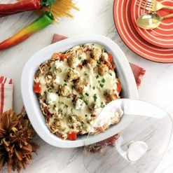 Gracious Dining 1.9 qt. Stoneware Casserole in White with Glass Lid by GIBSON ELITE -Cheap Bakeware Store white gibson elite casserole dishes 985116900m 76 1000