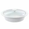 Gracious Dining 2 qt. Stoneware Oval Casserole with Glass Lid by GIBSON ELITE