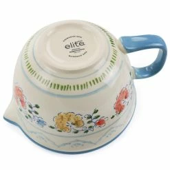 2 qt. Anaya Hand Painted Floral Stoneware Batter Bowl with Blue Trim by GIBSON ELITE -Cheap Bakeware Store white gibson elite mixing bowls 985117610m 1f 1000