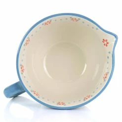 2 qt. Anaya Hand Painted Floral Stoneware Batter Bowl with Blue Trim by GIBSON ELITE -Cheap Bakeware Store white gibson elite mixing bowls 985117610m 4f 1000