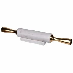 White, Gold Rolling Pin by A & B Home