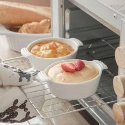 6-Piece Ceramic Round Ramekin Dish by MALACASA -Cheap Bakeware Store white malacasa bakeware sets bake mini 008 1f 1000