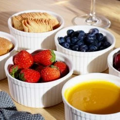 4.3 in. Ivory White Porcelain Ramekins Dishes (Set of 6 ) by MALACASA -Cheap Bakeware Store white malacasa bakeware sets ramekin dish 001 1f 1000