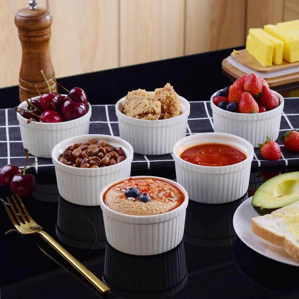 Ramekin 6-Piece 3.5 in. Ramekins Ivory White Porcelain Dishes (Set of 6) by MALACASA 9 Ramekin 6-Piece 3.5 in. Ramekins Ivory White Porcelain Dishes (Set of 6) by MALACASA - Image 9