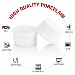 Ramekin 6-Piece 3.5 in. Ramekins Ivory White Porcelain Dishes (Set of 6) by MALACASA 12 Ramekin 6-Piece 3.5 in. Ramekins Ivory White Porcelain Dishes (Set of 6) by MALACASA -Cheap Bakeware Store white malacasa bakeware sets ramekin dish 003 4f 1000