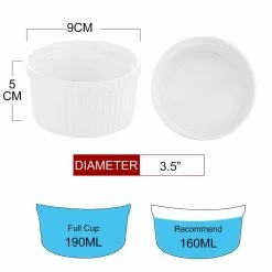 Ramekin 6-Piece 3.5 in. Ramekins Ivory White Porcelain Dishes (Set of 6) by MALACASA 11 Ramekin 6-Piece 3.5 in. Ramekins Ivory White Porcelain Dishes (Set of 6) by MALACASA -Cheap Bakeware Store white malacasa bakeware sets ramekin dish 003 c3 1000