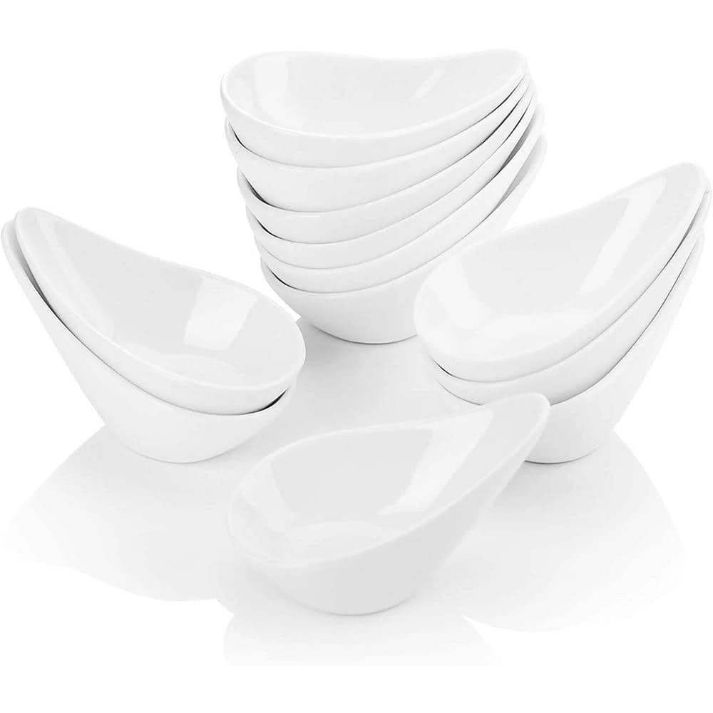 4.5 in. Ceramic White Ramekins Souffle Dishes for Creme Brulee(Set of 12) by MALACASA 1 4.5 in. Ceramic White Ramekins Souffle Dishes for Creme Brulee(Set of 12) by MALACASA