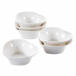 3.5 in. White Ceramic Ramekins Set for Souffle Dishes (Set of 6) by MALACASA