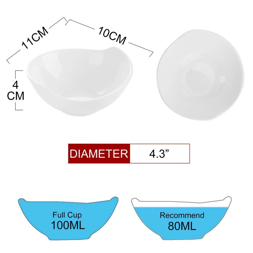 4.3 in. White Ceramic Ramekins Serving Bowls for Creme Brulee (Set of 6) by MALACASA 3 4.3 in. White Ceramic Ramekins Serving Bowls for Creme Brulee (Set of 6) by MALACASA - Image 3