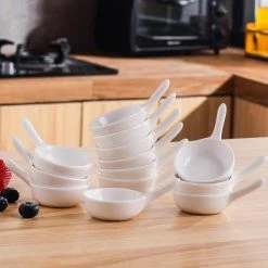 3.75 in. White Porcelain Ramekins Serving Dishes Set (Set of 12) by MALACASA -Cheap Bakeware Store white malacasa ramekins ramekin dish 021 44 1000