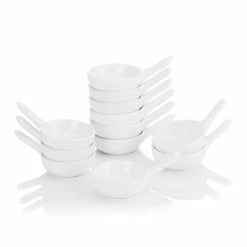 3.75 in. White Porcelain Ramekins Serving Dishes Set (Set of 12) by MALACASA