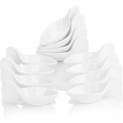 4.5 in. White Porcelain Ramekins Souffle Dishes Serving Bowls (Set of 12) by MALACASA